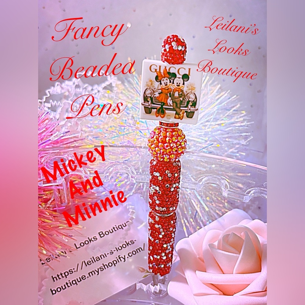 Fancy beaded pen/fancy pen/pink/gifts ideas/rhinestone pen